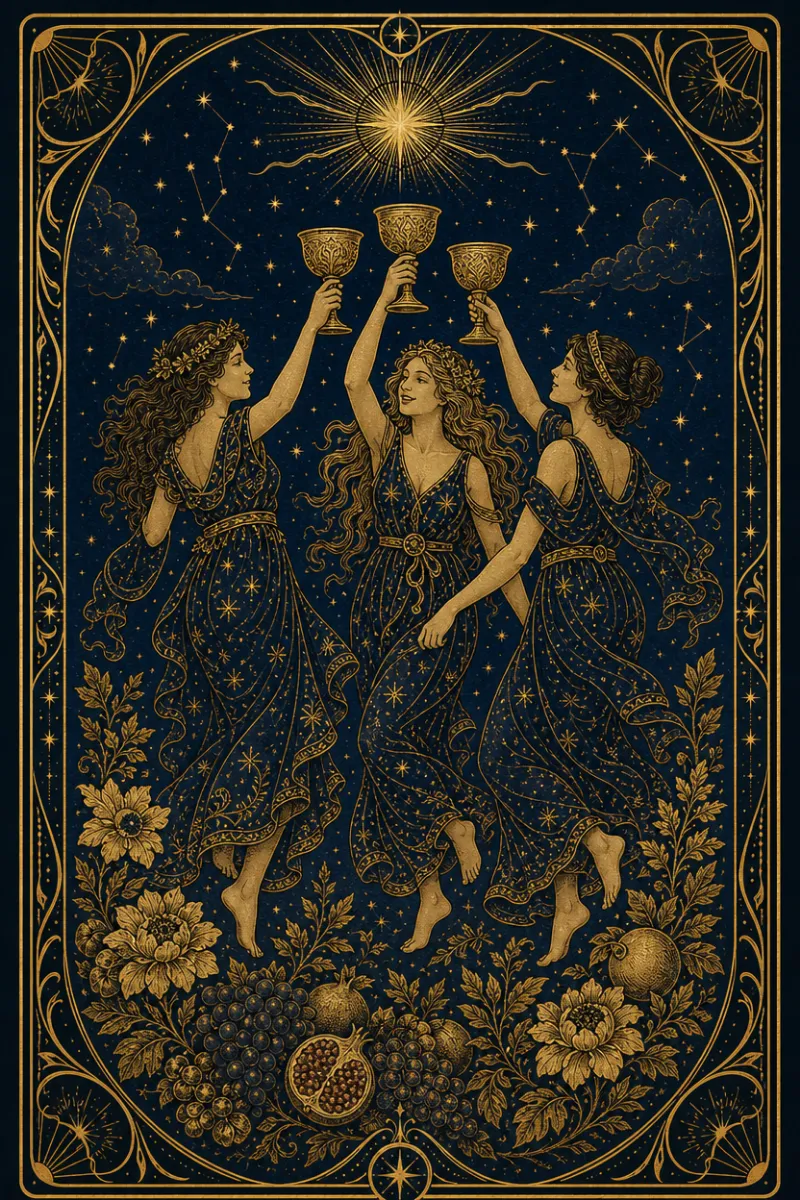 タロットカード カップの3(Three of Cups)