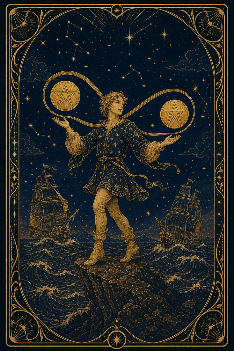 タロットカード ペンタクルの2(Two of Pentacles)