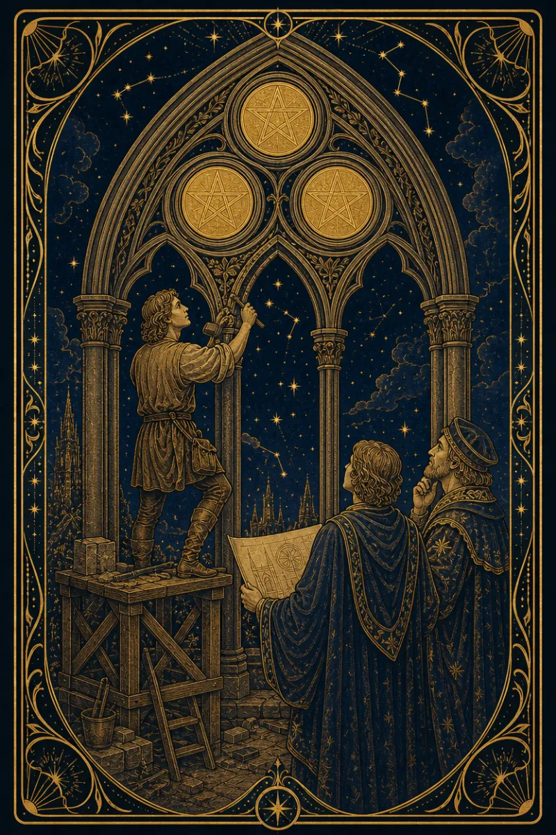 タロットカード ペンタクルの3(Three of Pentacles)