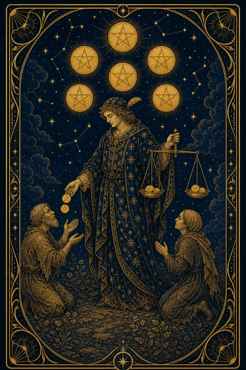 タロットカード ペンタクルの6(Six of Pentacles)