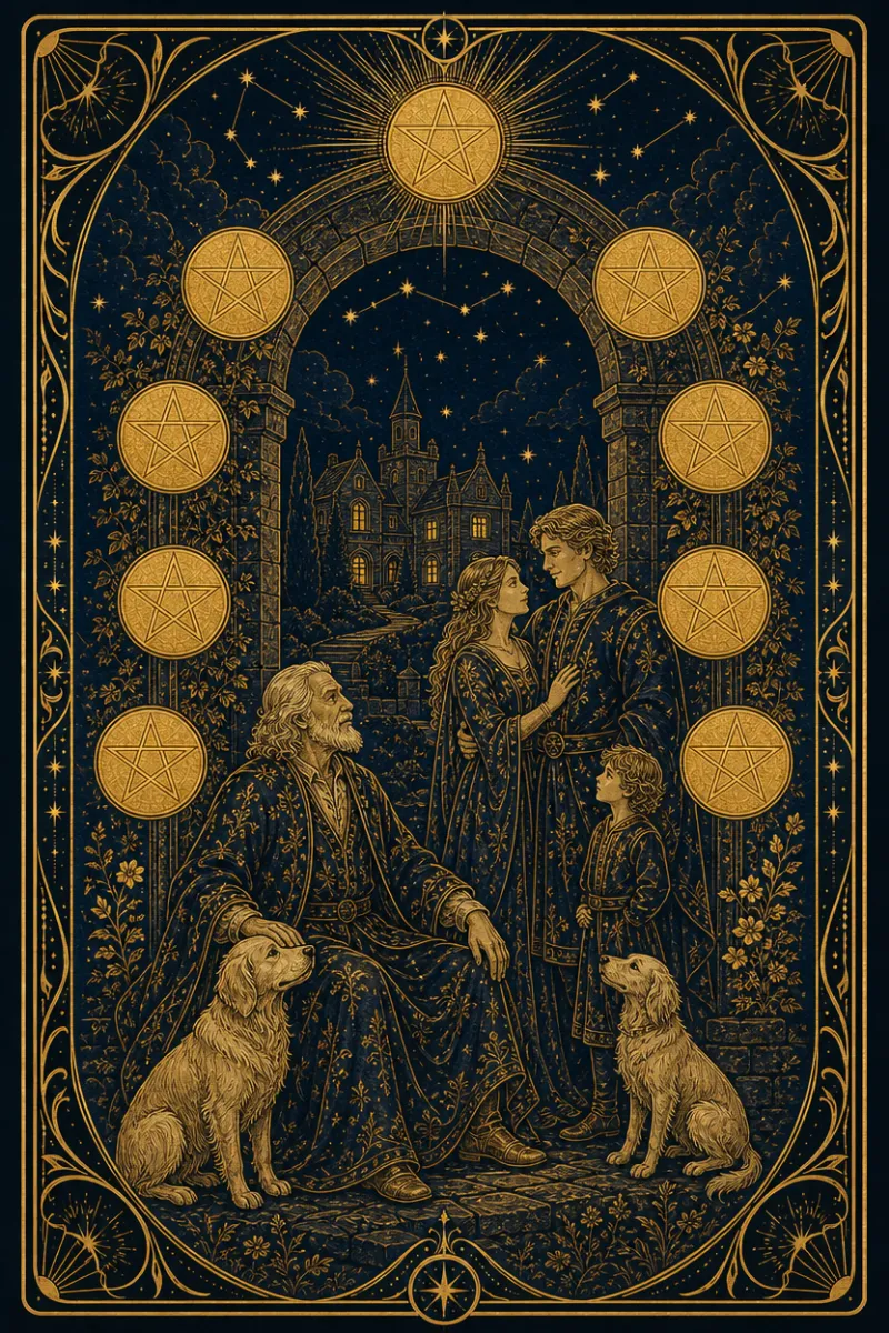タロットカード ペンタクルの10(Ten of Pentacles)
