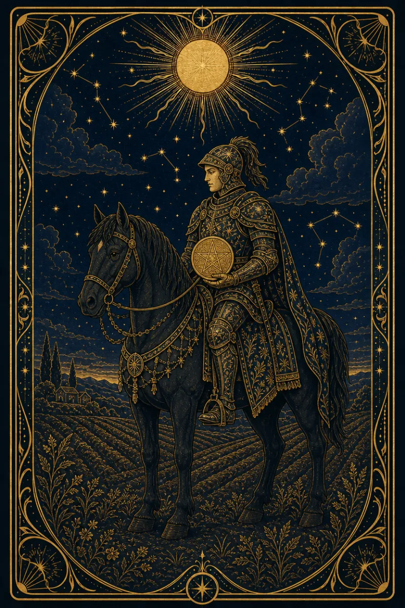タロットカード ペンタクルのナイト(Knight of Pentacles)