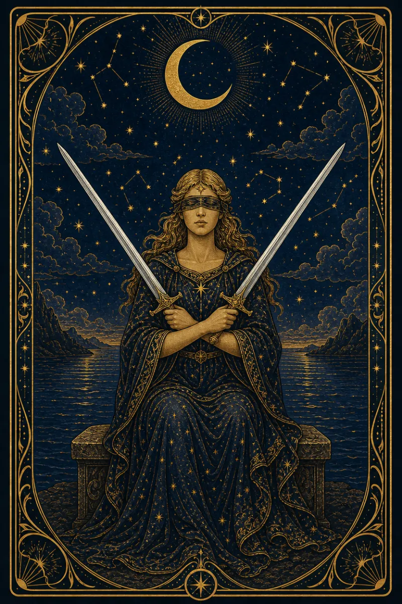 タロットカード ソードの2(Two of Swords)