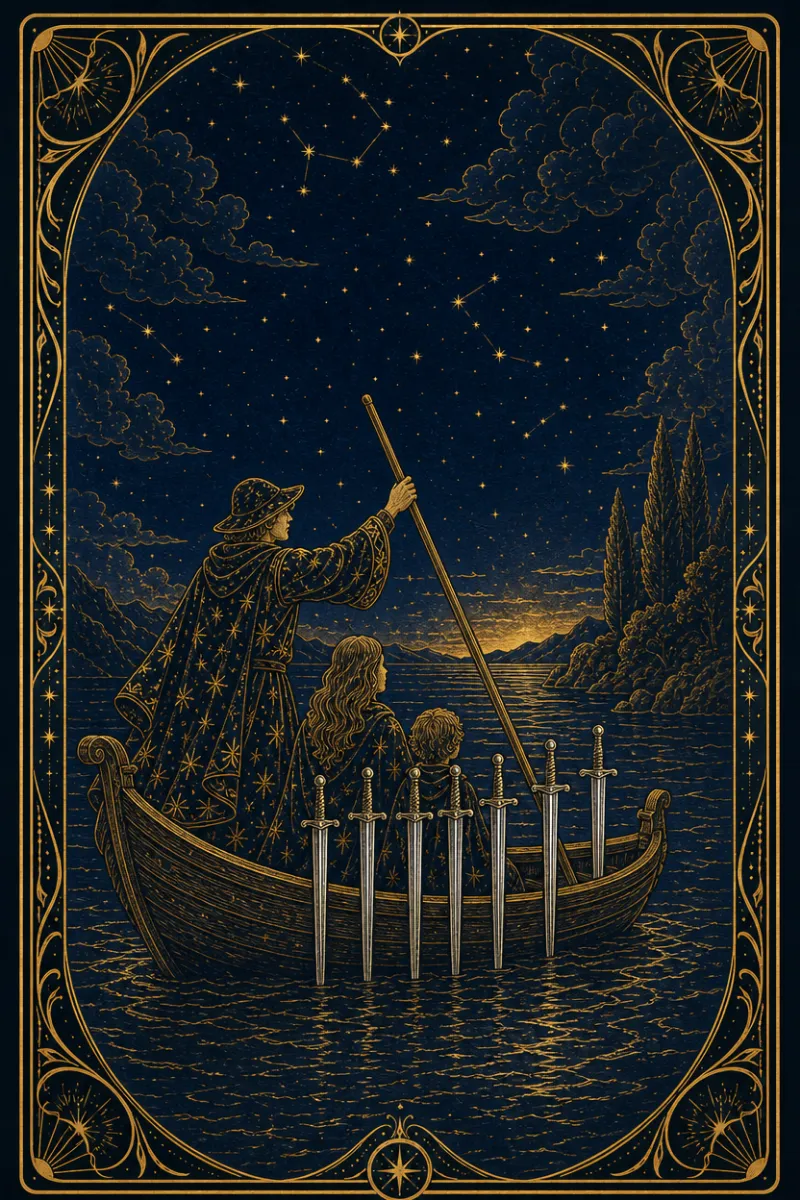タロットカード ソードの6(Six of Swords)