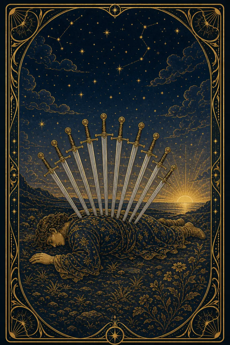 タロットカード ソードの10(Ten of Swords)