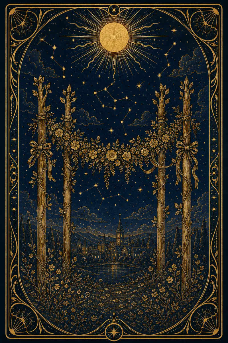 タロットカード ワンドの4(Four of Wands)