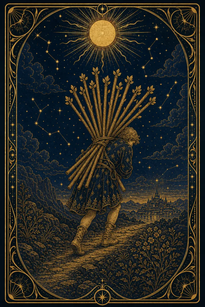 タロットカード ワンドの10(Ten of Wands)
